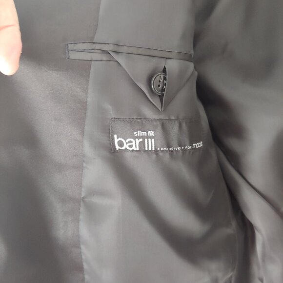 Tuxedo Jacket - Sz 42 - Navy checkered blue / black lapel - Bar 111 - Slim - Picture 14 of 14